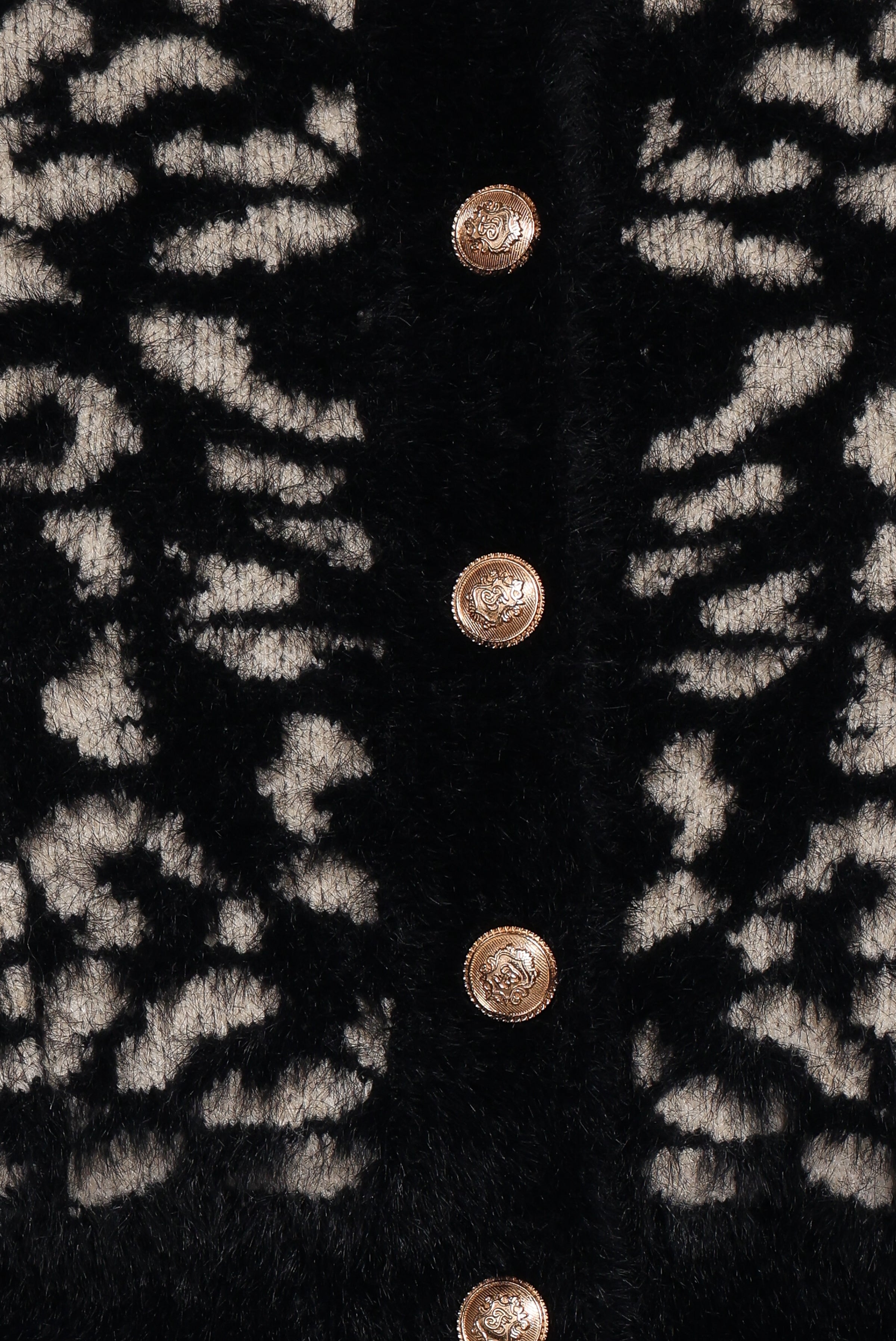 Petal and Pup USA KNITWEAR Tyra Animal Print Faux Mohair Cardigan - Black