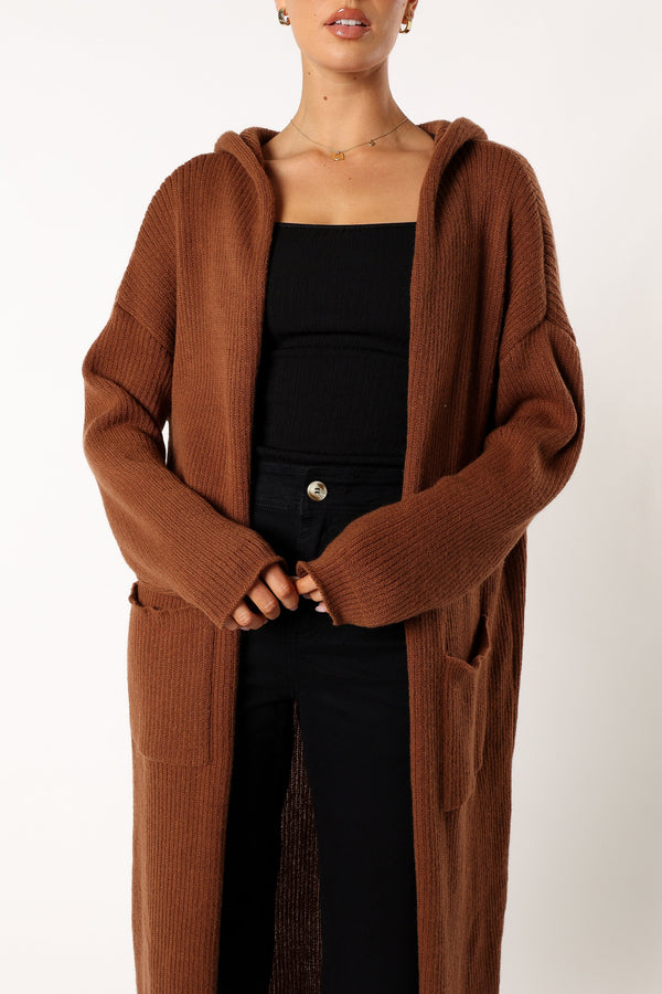 Petal and Pup USA KNITWEAR Valery Long Cardigan - Camel