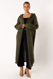 Petal and Pup USA KNITWEAR Valery Long Cardigan - Olive