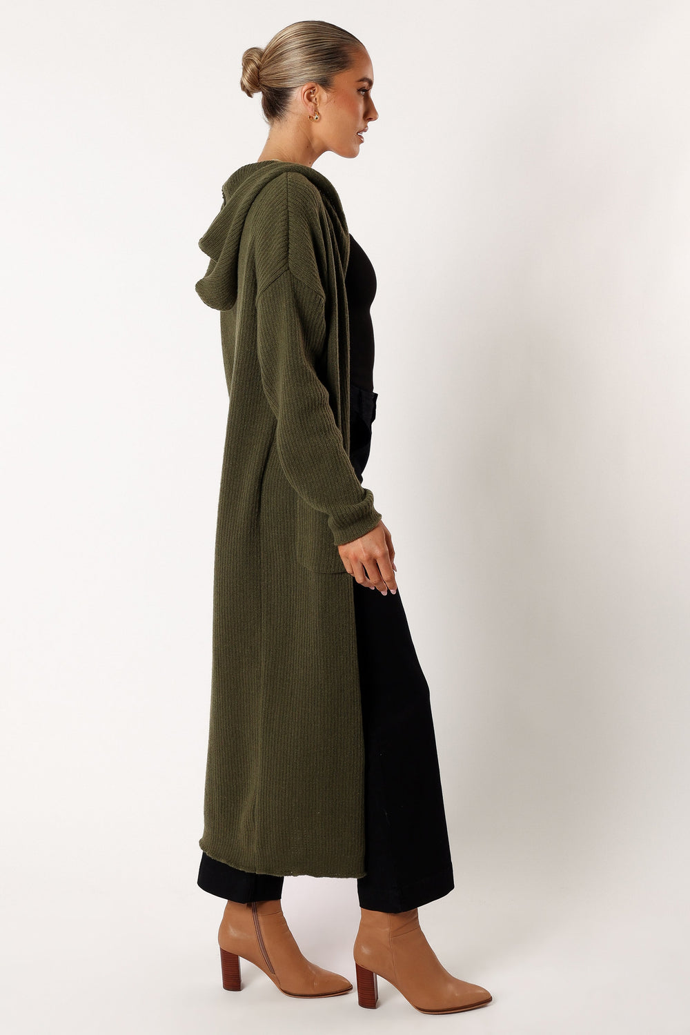 Petal and Pup USA KNITWEAR Valery Long Cardigan - Olive