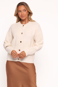 Petal and Pup USA KNITWEAR Verago Textured Stripe Cardigan - Cream