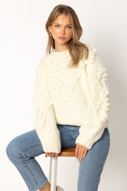 Petal and Pup USA KNITWEAR Vida Knit Sweater - White
