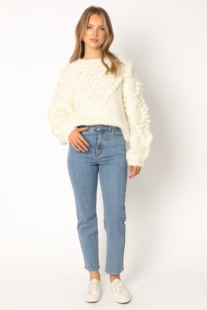 Vida Knit Sweater - White - Petal & Pup USA