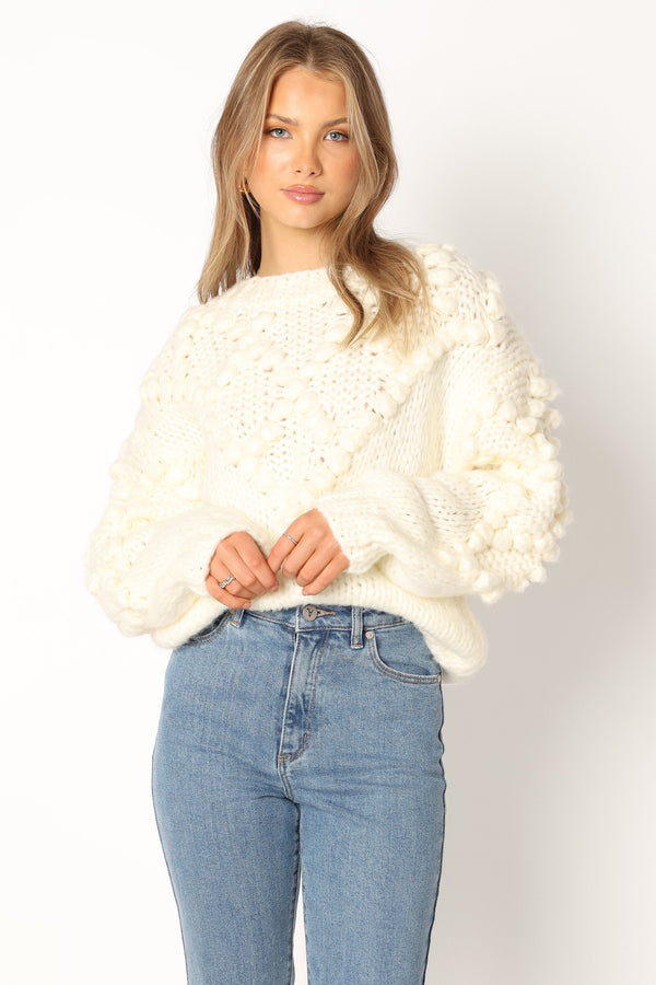 Petal and Pup USA KNITWEAR Vida Knit Sweater - White