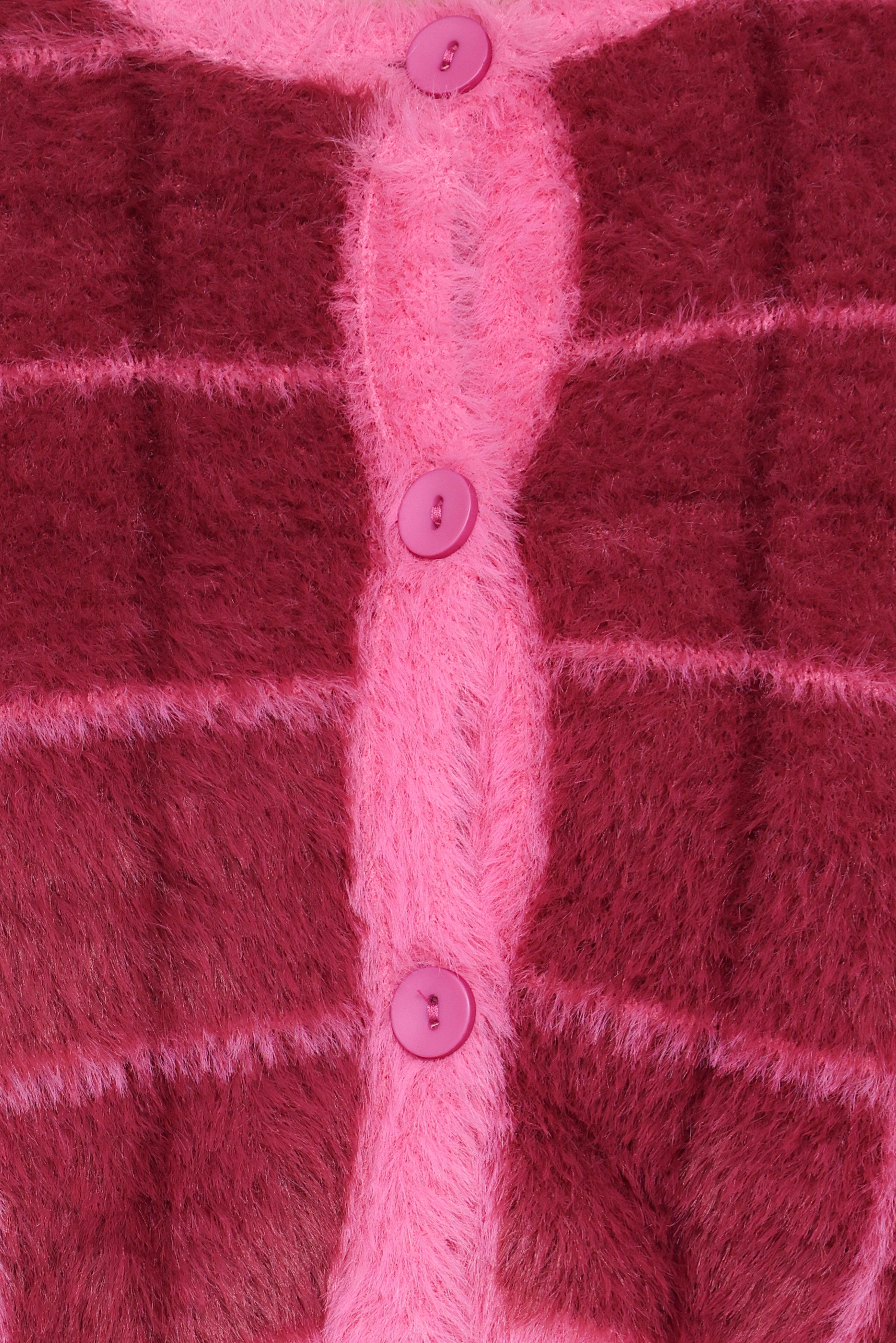 Petal and Pup USA KNITWEAR Viola Plaid Button Front Cardigan - Burgundy