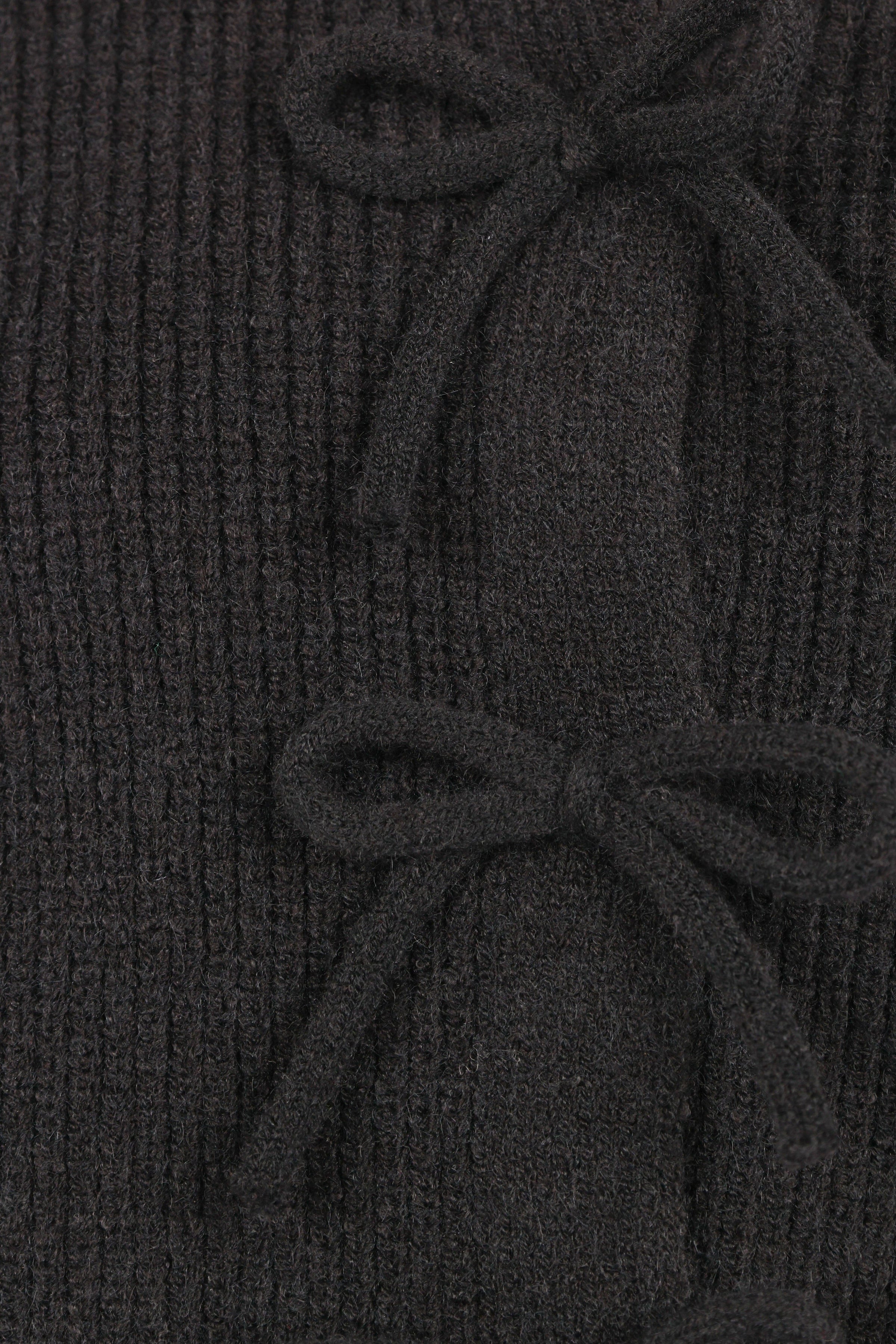 Petal and Pup USA KNITWEAR Wilde Bow Front Cardigan - Black