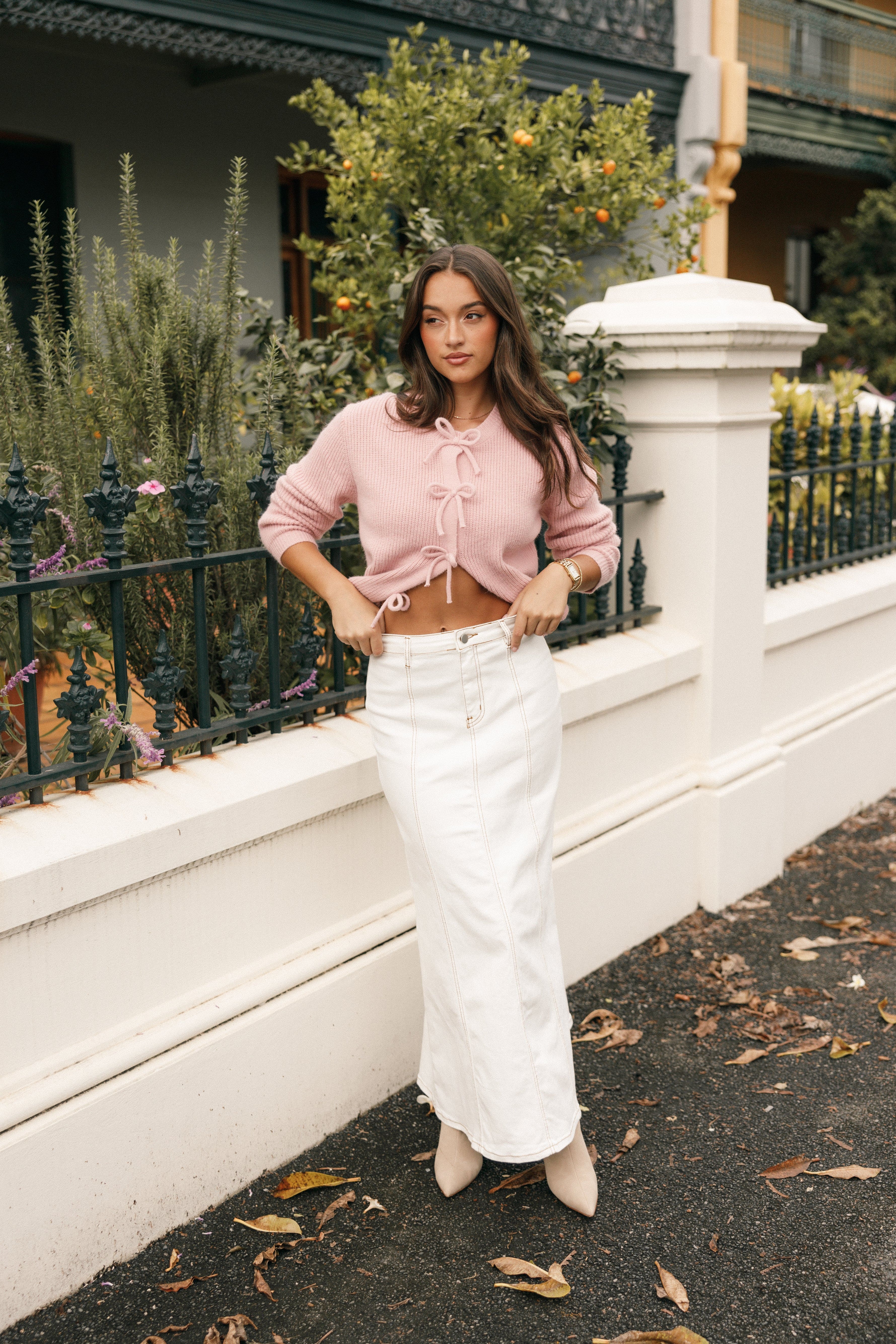 Wilde Bow Front Cardigan - Blush | Petal & Pup USA