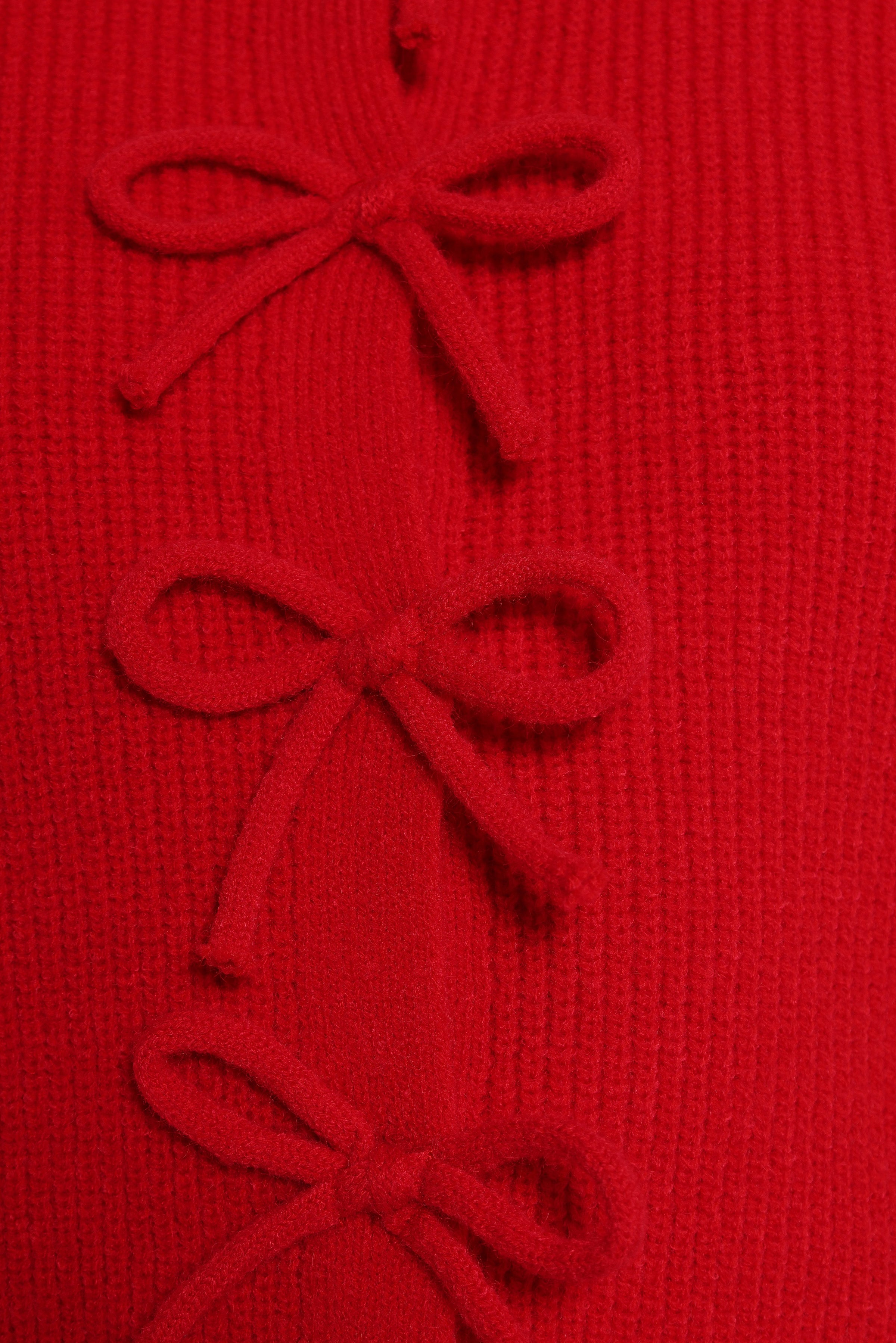 Petal and Pup USA KNITWEAR Wilde Bow Front Cardigan - Red