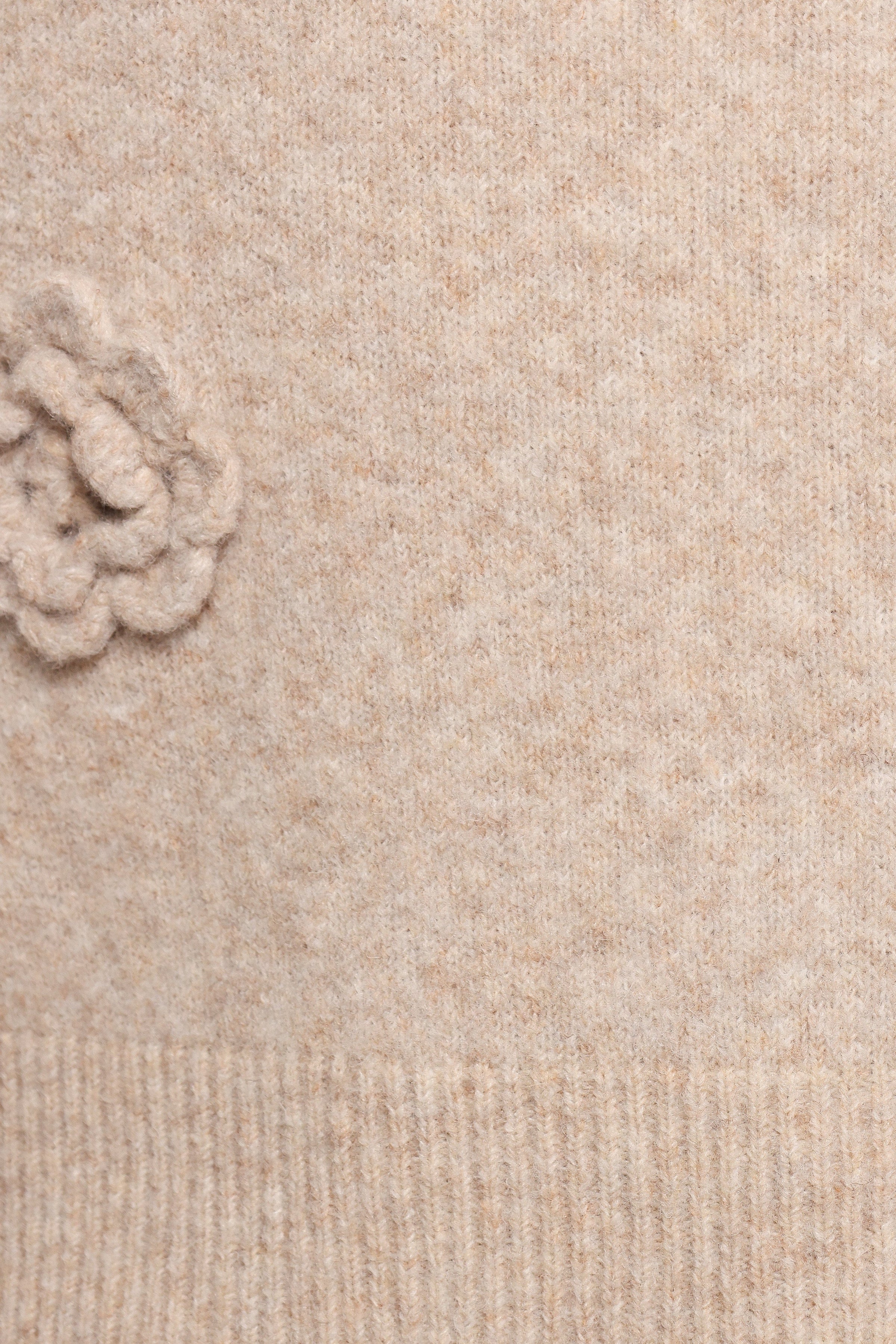 Petal and Pup USA KNITWEAR Wynne All Over Flower Knit Sweater - Light Taupe