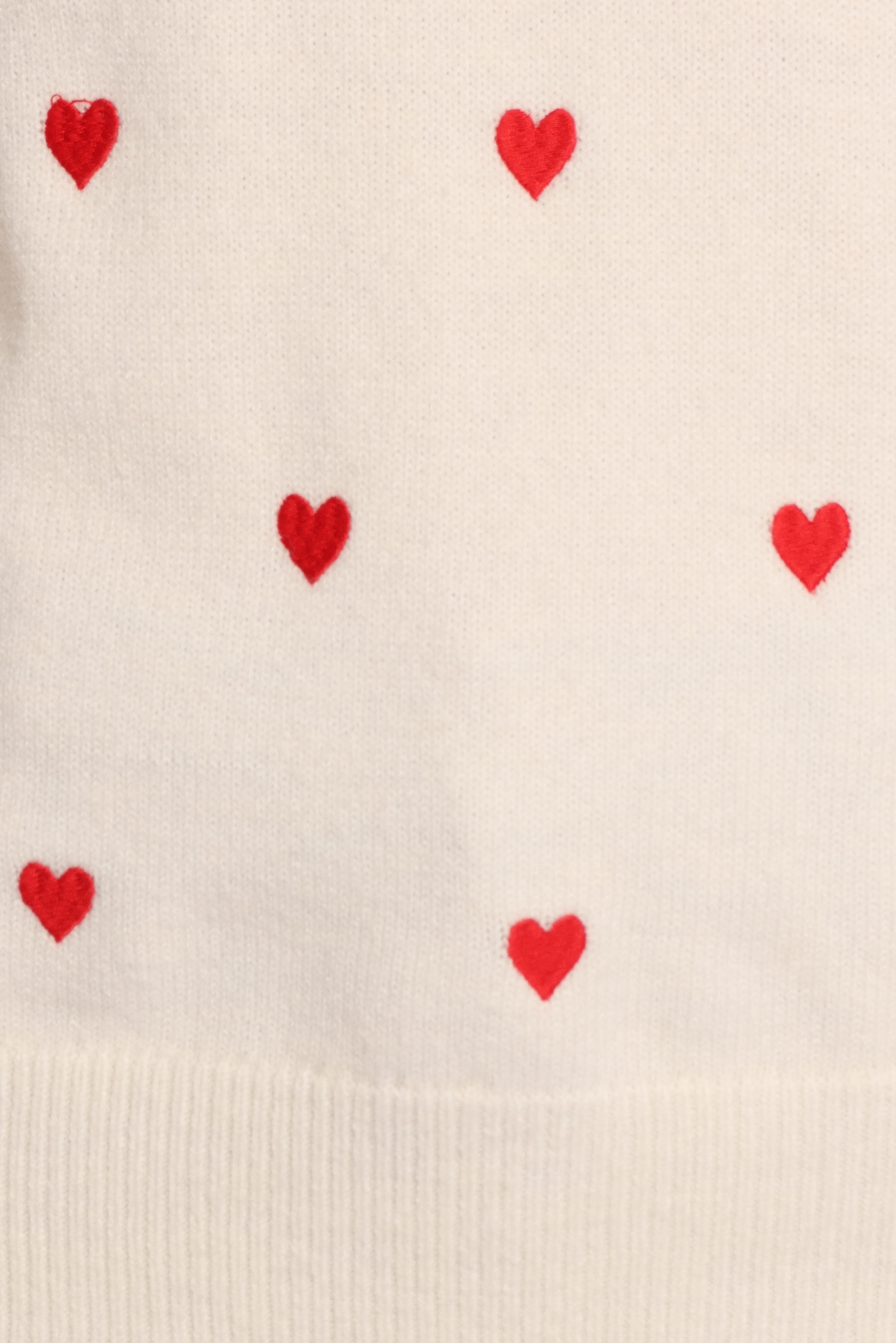Xadie All Over Mini Heart Sweater - Cream/Red | Petal & Pup USA