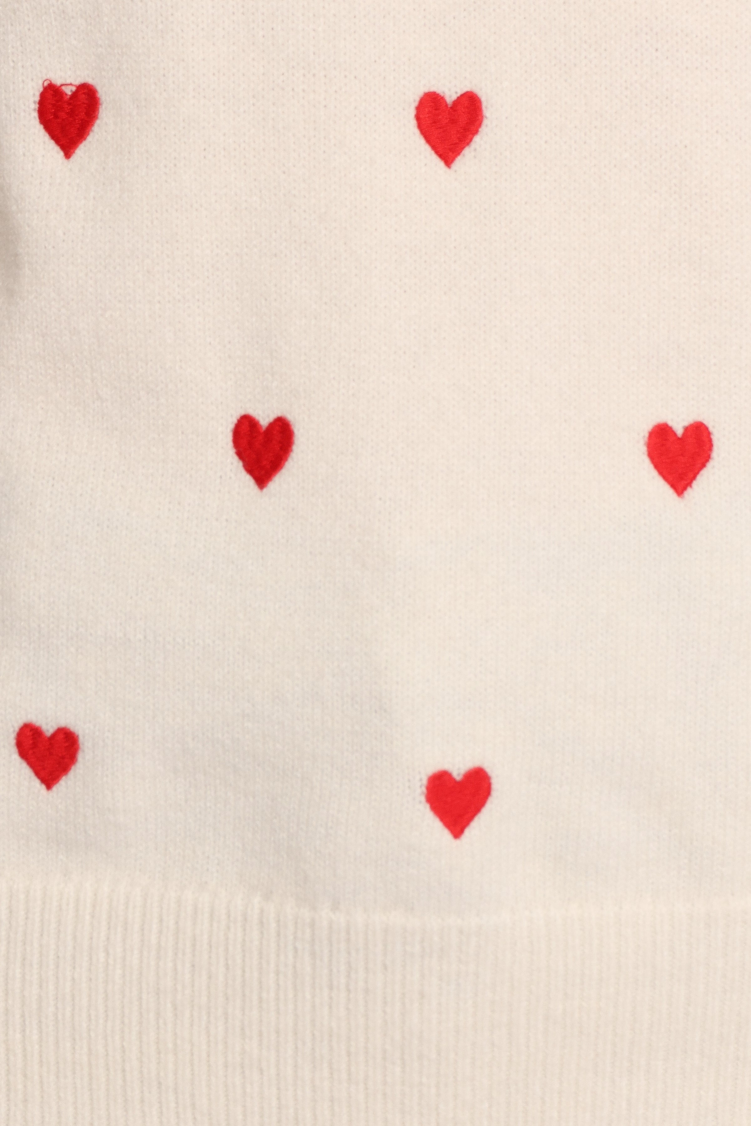 Petal and Pup USA KNITWEAR Xadie All Over Mini Heart Sweater - Cream/Red