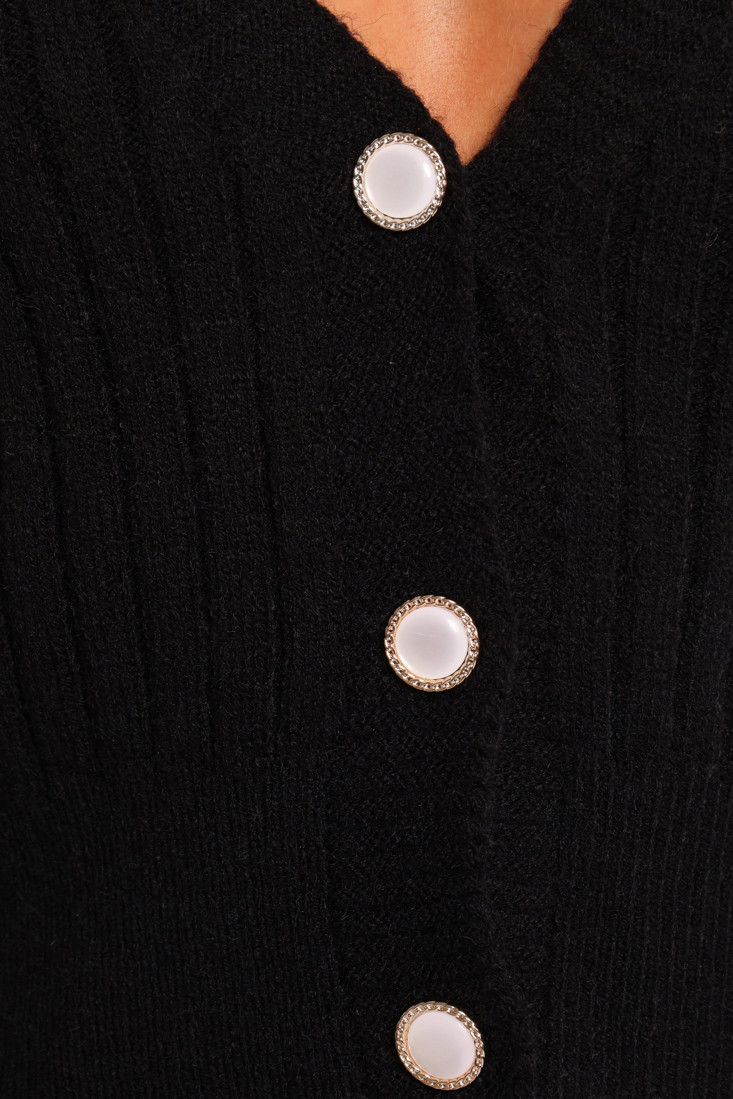 Petal and Pup USA KNITWEAR Zana Ribbed Ruffle Cuff Knit Sweater - Black (Hold for Rack)