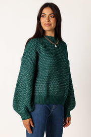 Petal and Pup USA KNITWEAR Ziggy Knit Sweater - Emerald