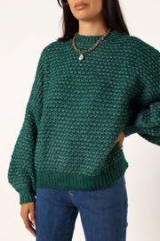 Petal and Pup USA KNITWEAR Ziggy Knit Sweater - Emerald