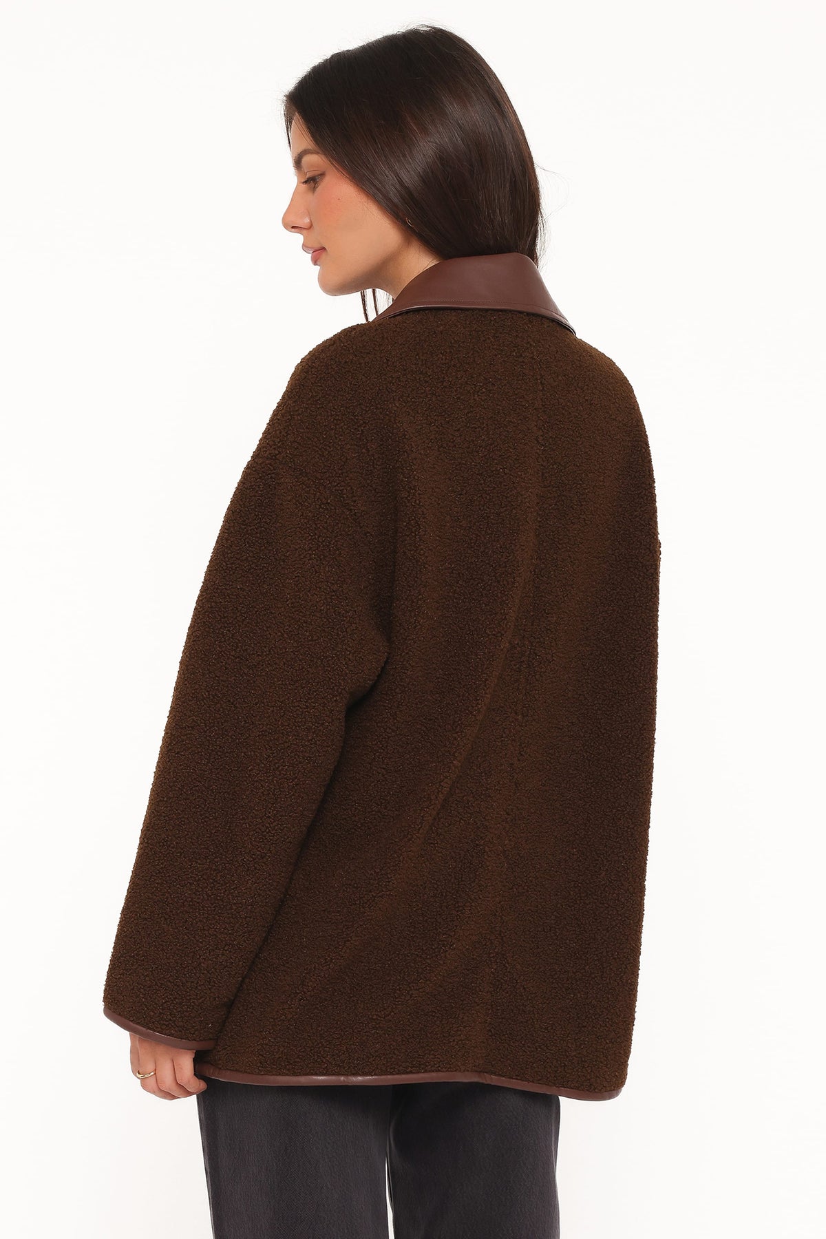 Petal and Pup USA OUTERWEAR Adella Sherpa Car Coat - Espresso Brown