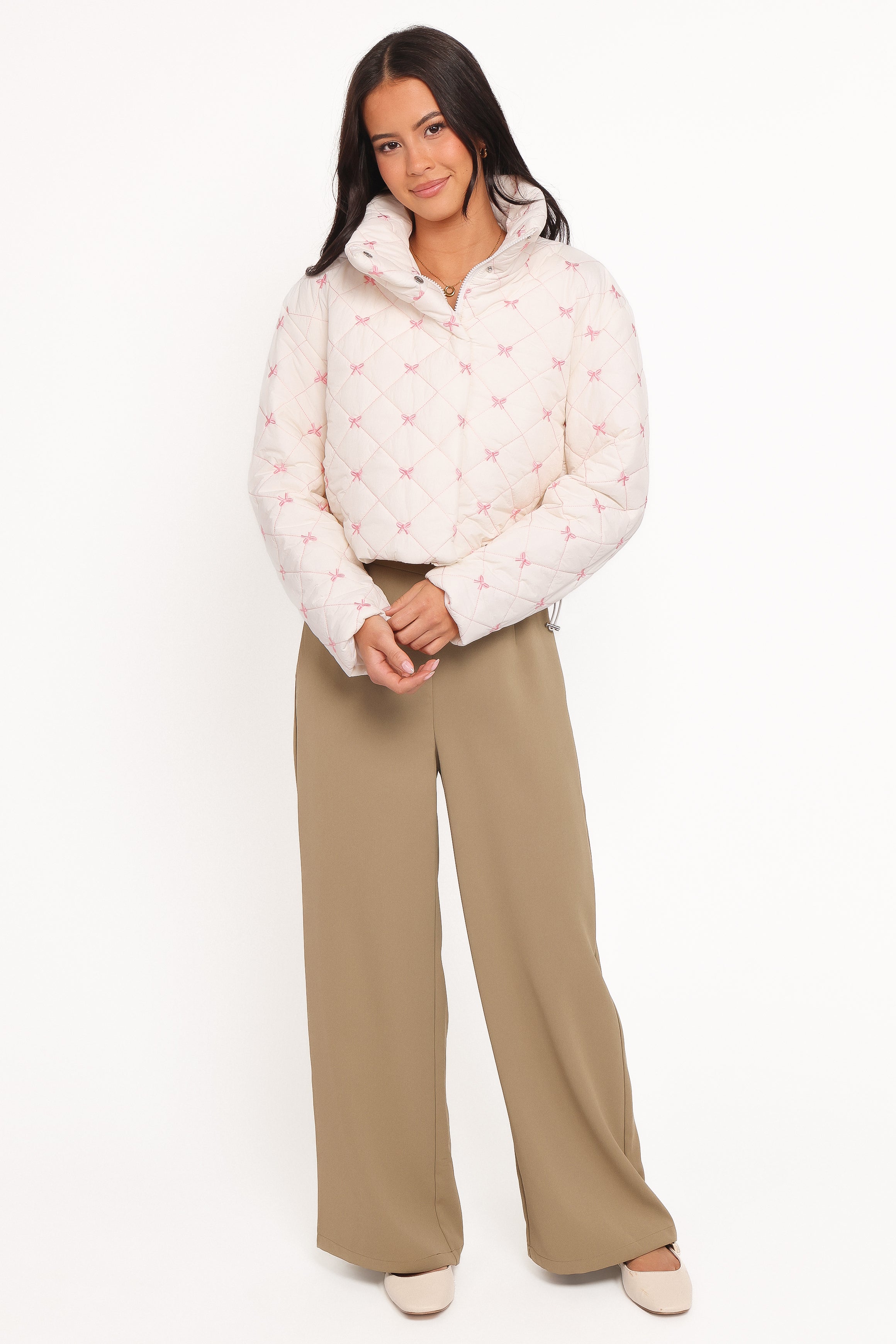 Petal and Pup USA OUTERWEAR Adi Quilted Jacket - Pink Bow