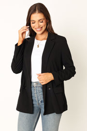 Petal and Pup USA OUTERWEAR Ailani Button Front Blazer - Black