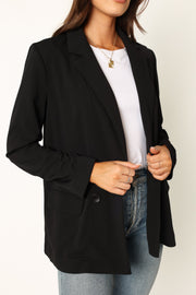 Petal and Pup USA OUTERWEAR Ailani Button Front Blazer - Black