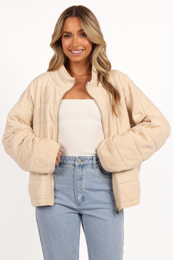 Petal and Pup USA OUTERWEAR Alegra Quilted Jacket - Cream