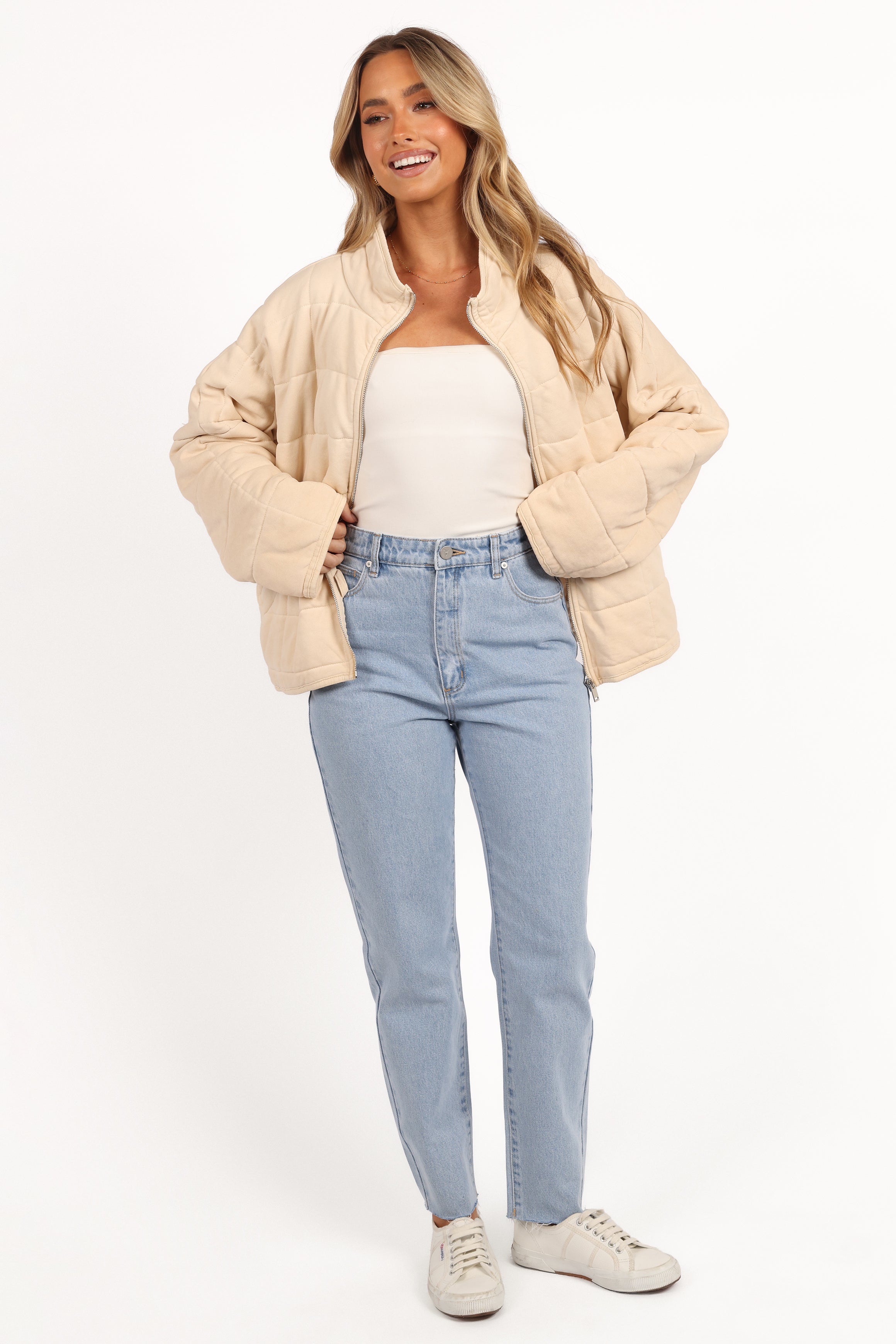 Petal and Pup USA OUTERWEAR Alegra Quilted Jacket - Cream