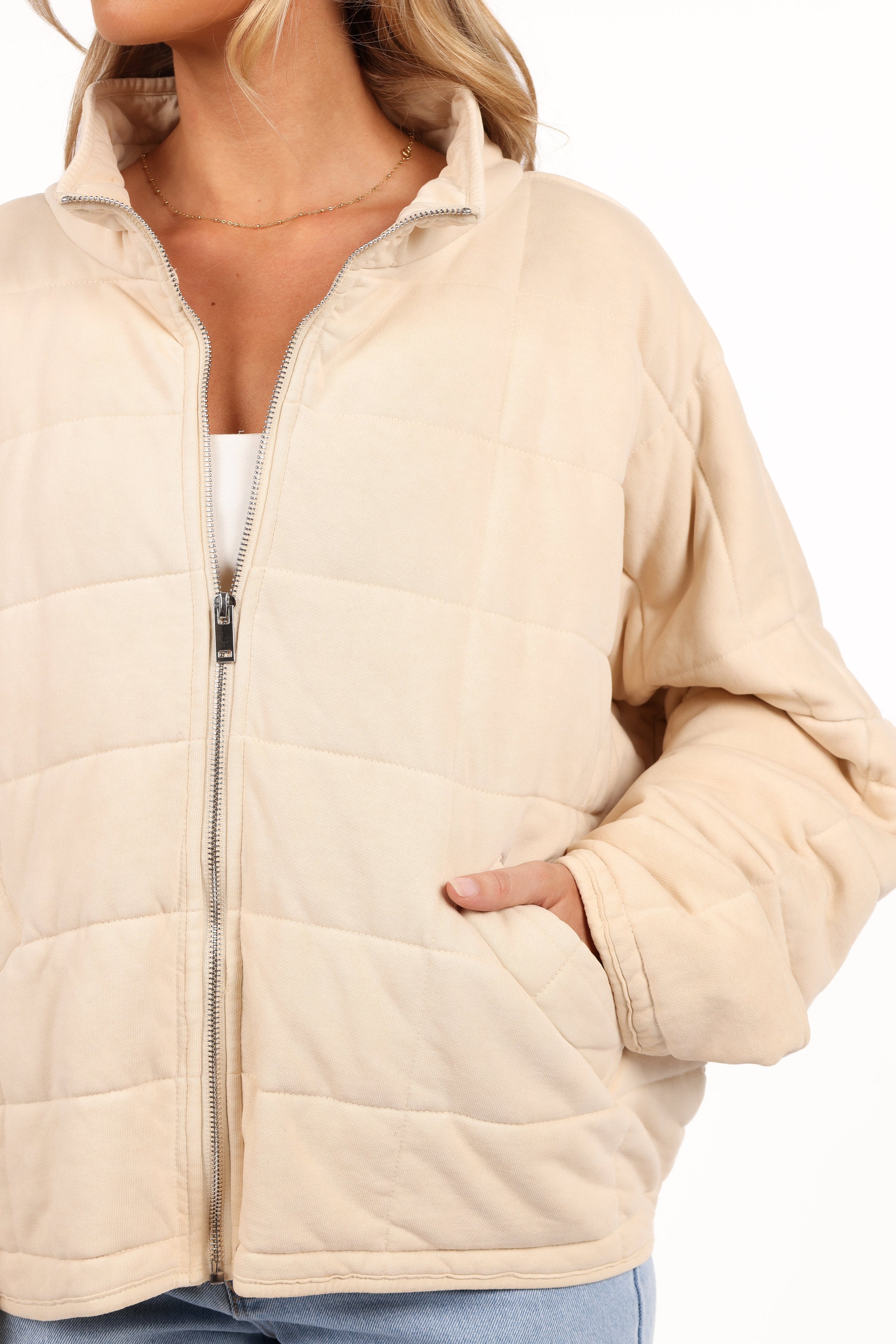 Petal and Pup USA OUTERWEAR Alegra Quilted Jacket - Cream