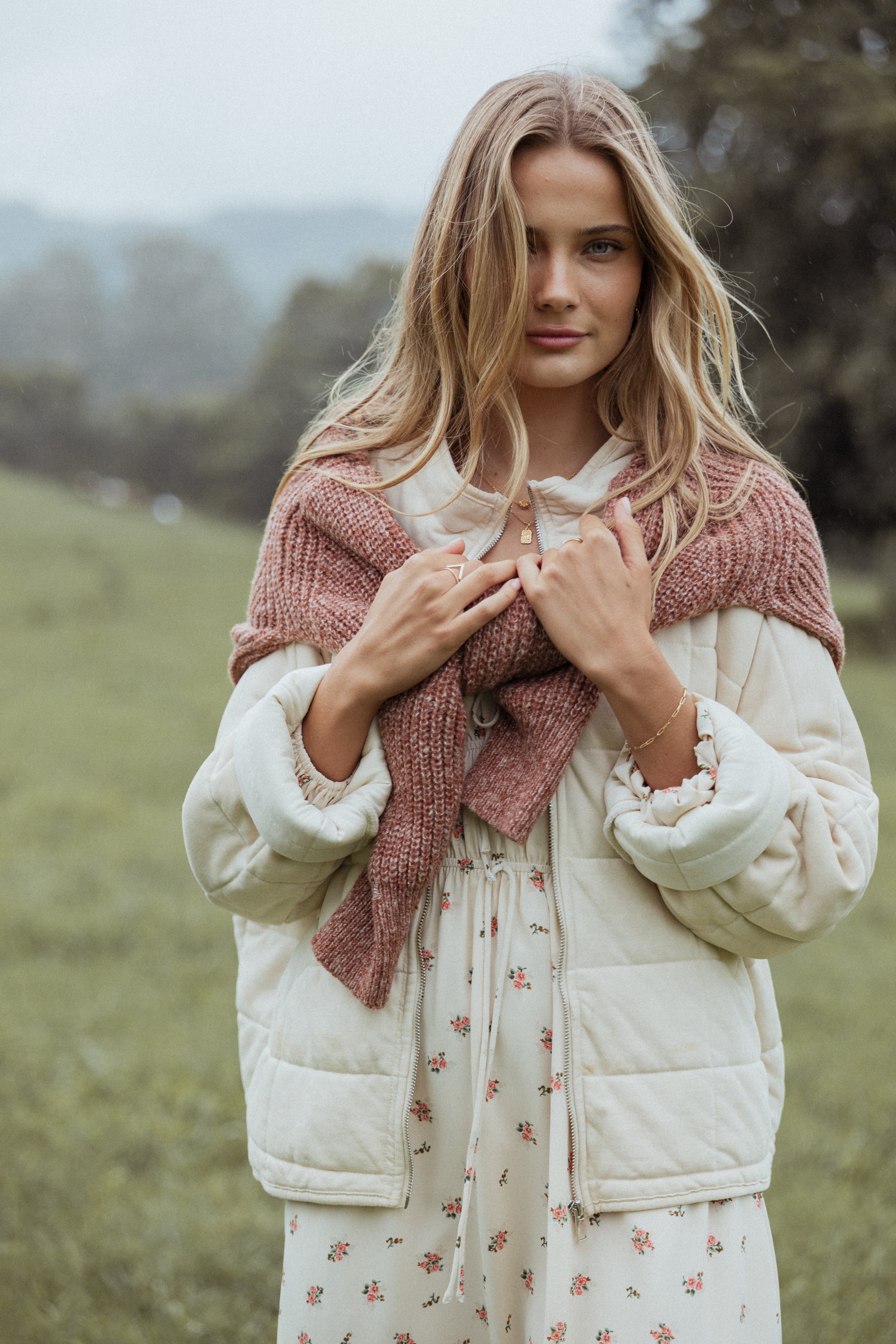 Petal and Pup USA OUTERWEAR Alegra Quilted Jacket - Cream