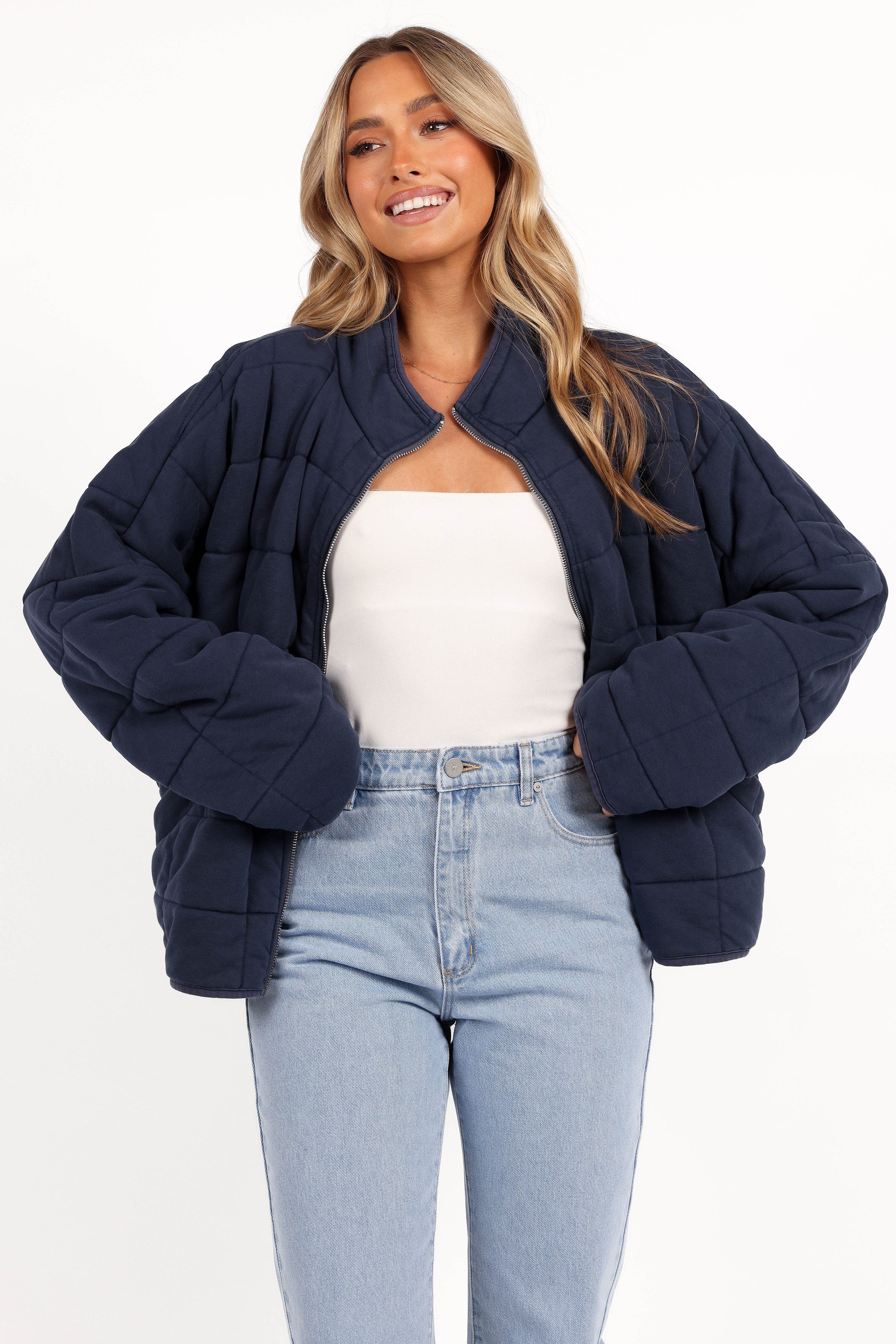 Petal and Pup USA OUTERWEAR Alegra Quilted Jacket - Navy