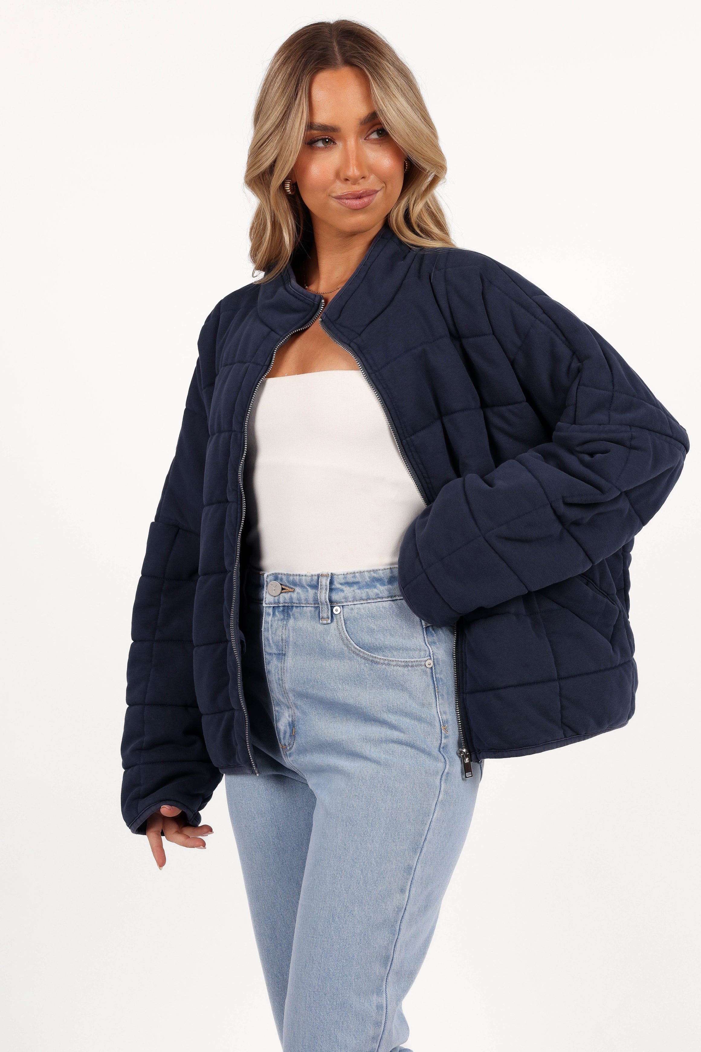 Petal and Pup USA OUTERWEAR Alegra Quilted Jacket - Navy