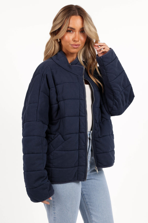Petal and Pup USA OUTERWEAR Alegra Quilted Jacket - Navy