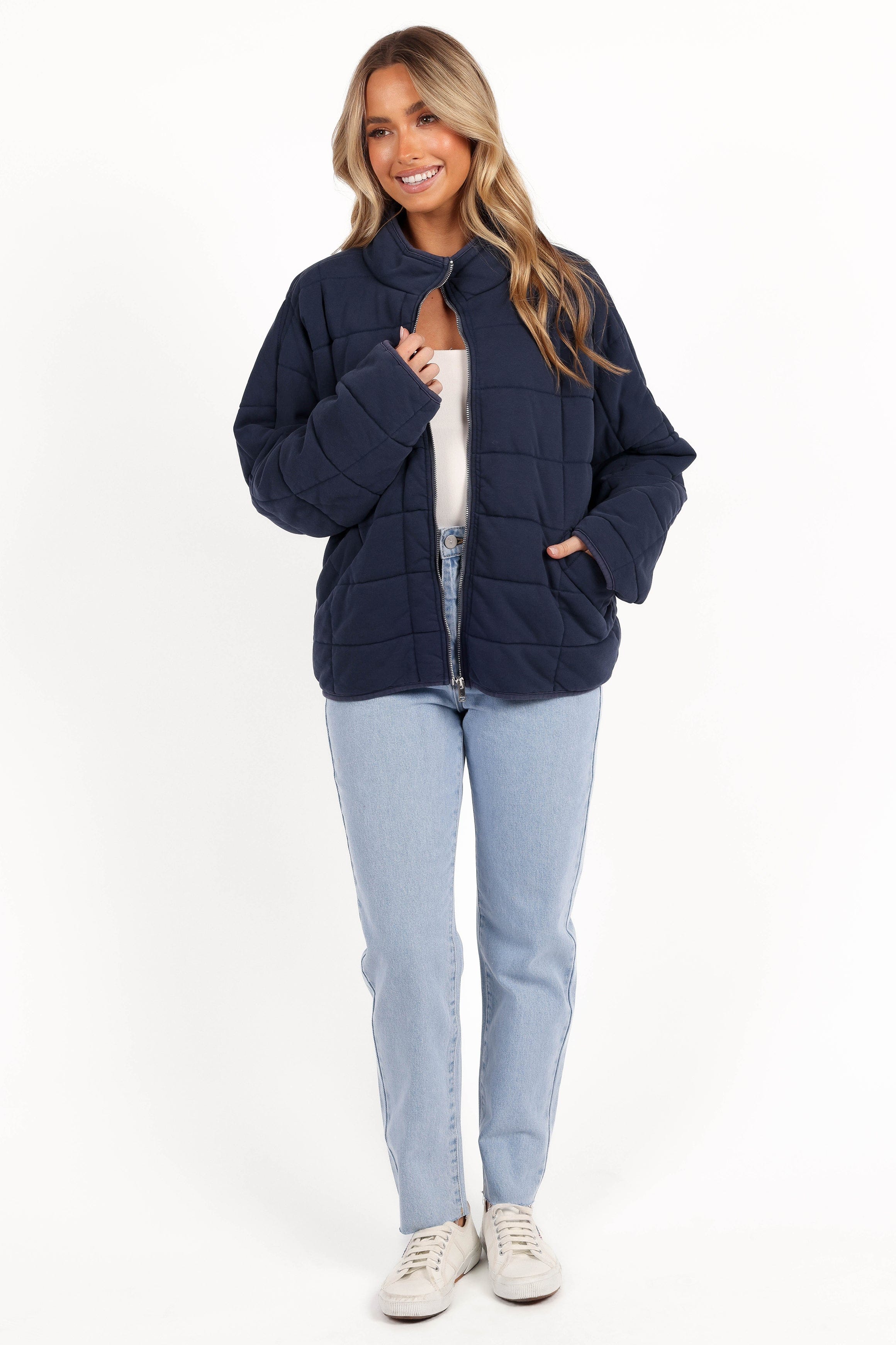 Petal and Pup USA OUTERWEAR Alegra Quilted Jacket - Navy