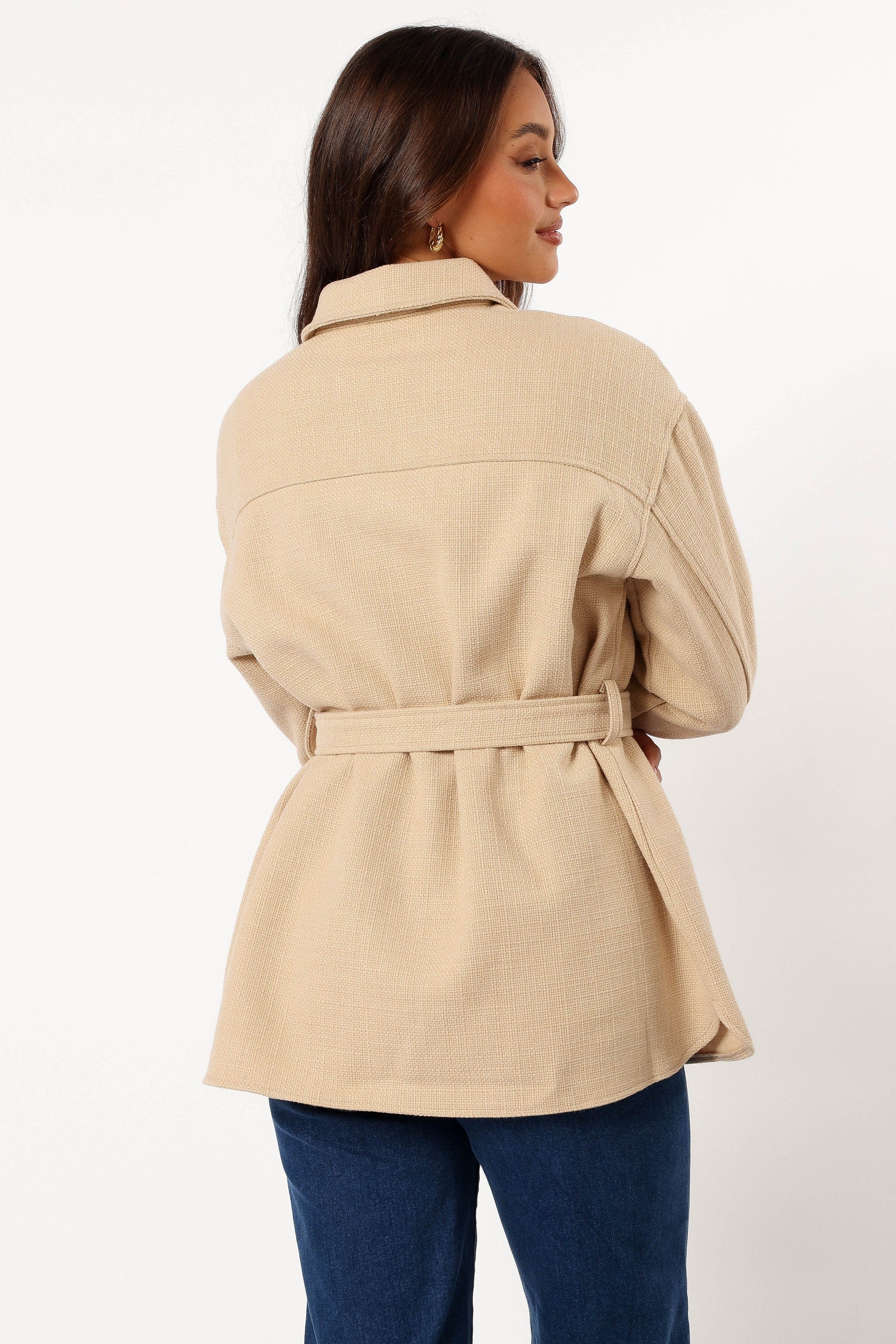 Arlow Tie Front Shacket - Cream | Petal & Pup USA