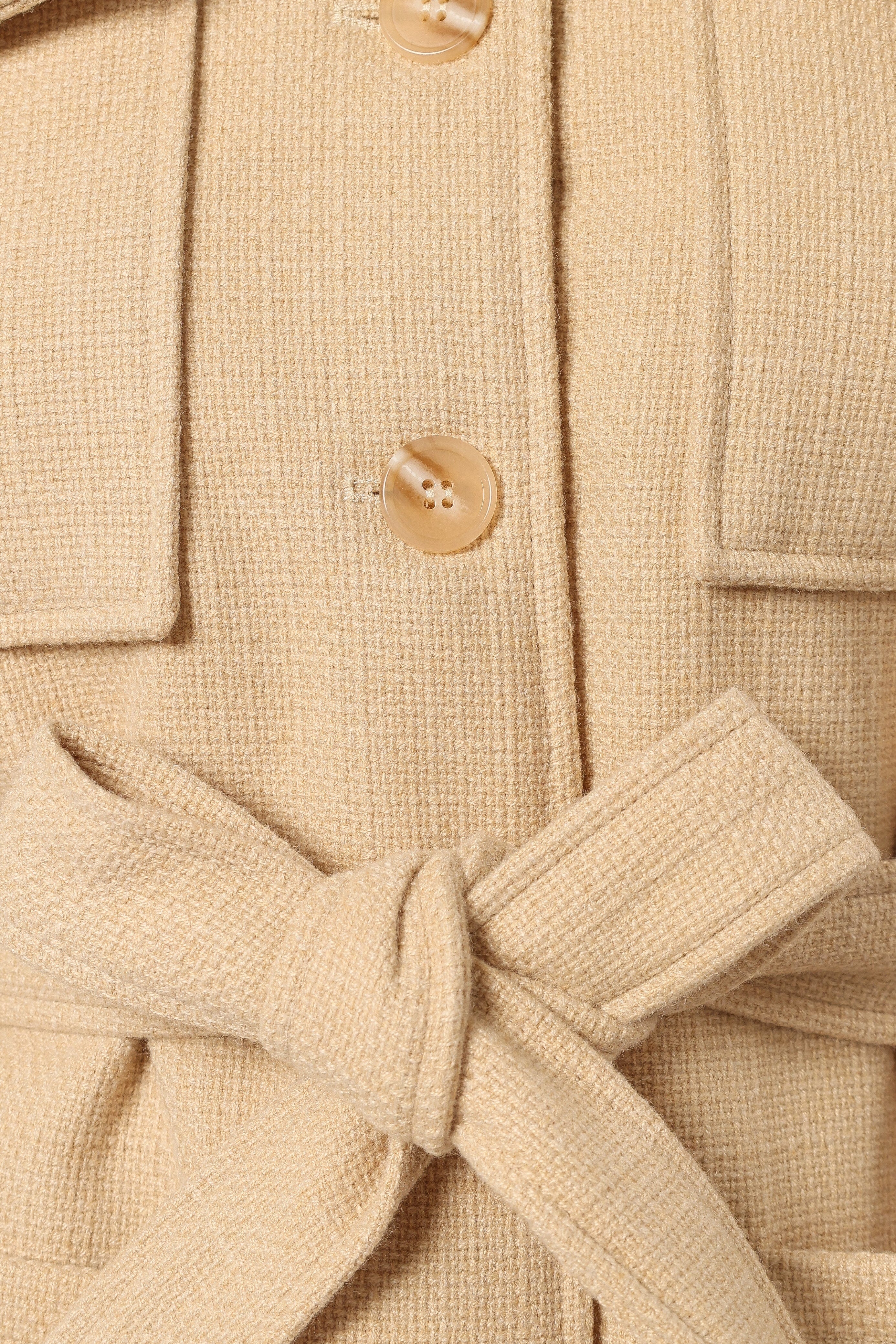Arlow Tie Front Shacket - Cream | Petal & Pup USA