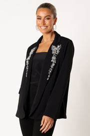 Petal and Pup USA OUTERWEAR Aubree Embellished Blazer - Black