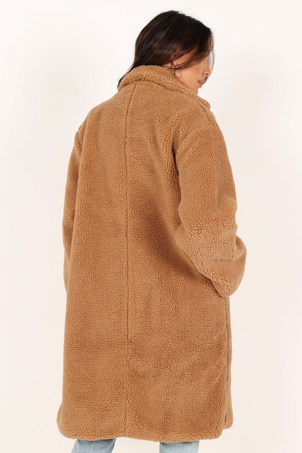 Petal and Pup USA Outerwear Beatrice Faux Fur Coat - Camel