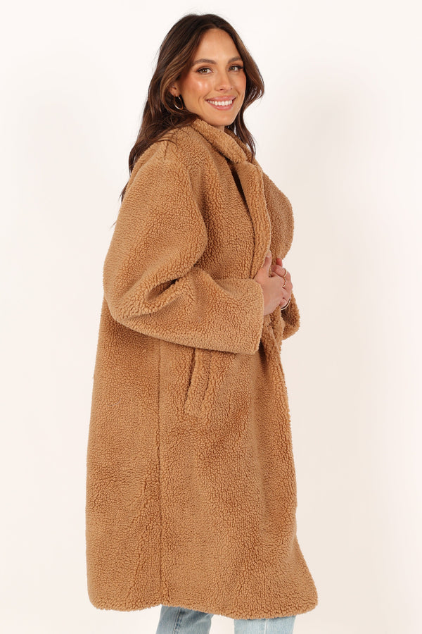 Petal and Pup USA Outerwear Beatrice Faux Fur Coat - Camel