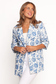Petal and Pup USA OUTERWEAR Billie Blazer - White/Blue