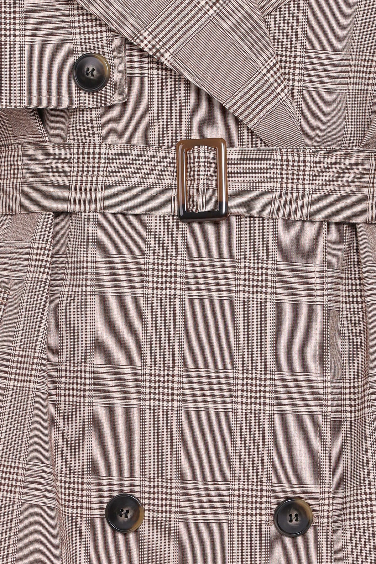 Petal and Pup USA OUTERWEAR Billy Button Front Trench Coat - Brown Plaid