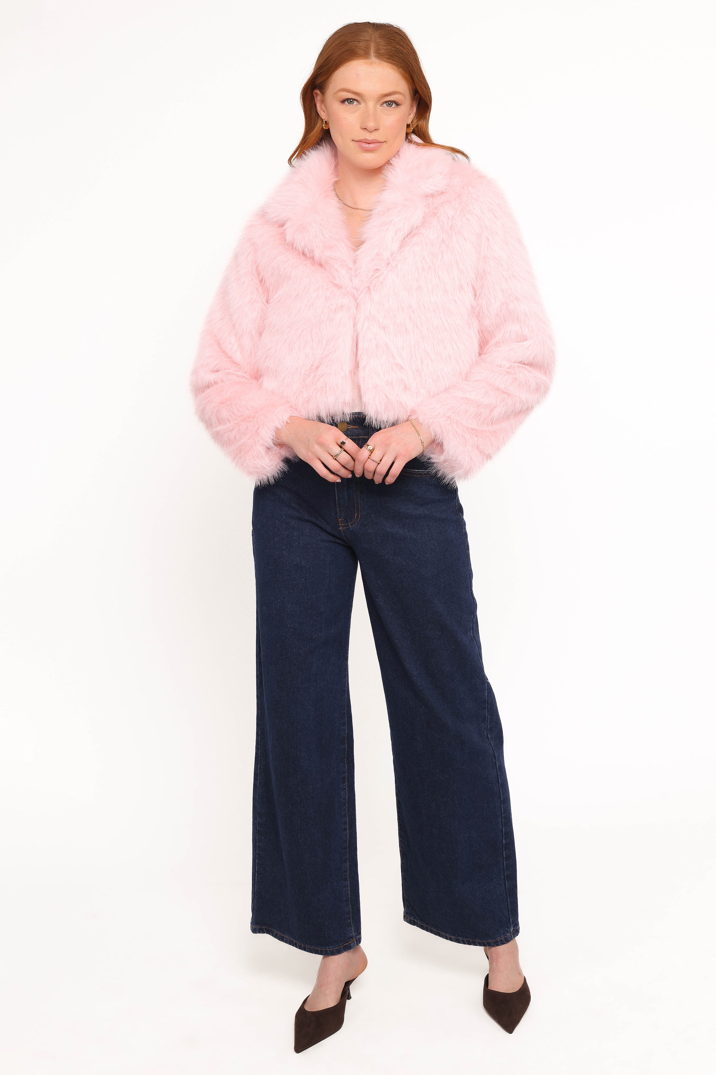 Petal and Pup USA OUTERWEAR Bobbi Faux Fur Jacket - Pink