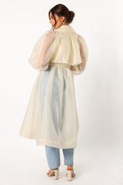Petal and Pup USA OUTERWEAR Braelynn Sheer Trench Coat - Cream