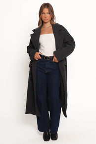Petal and Pup USA OUTERWEAR Brylie Oversized Coat - Charcoal