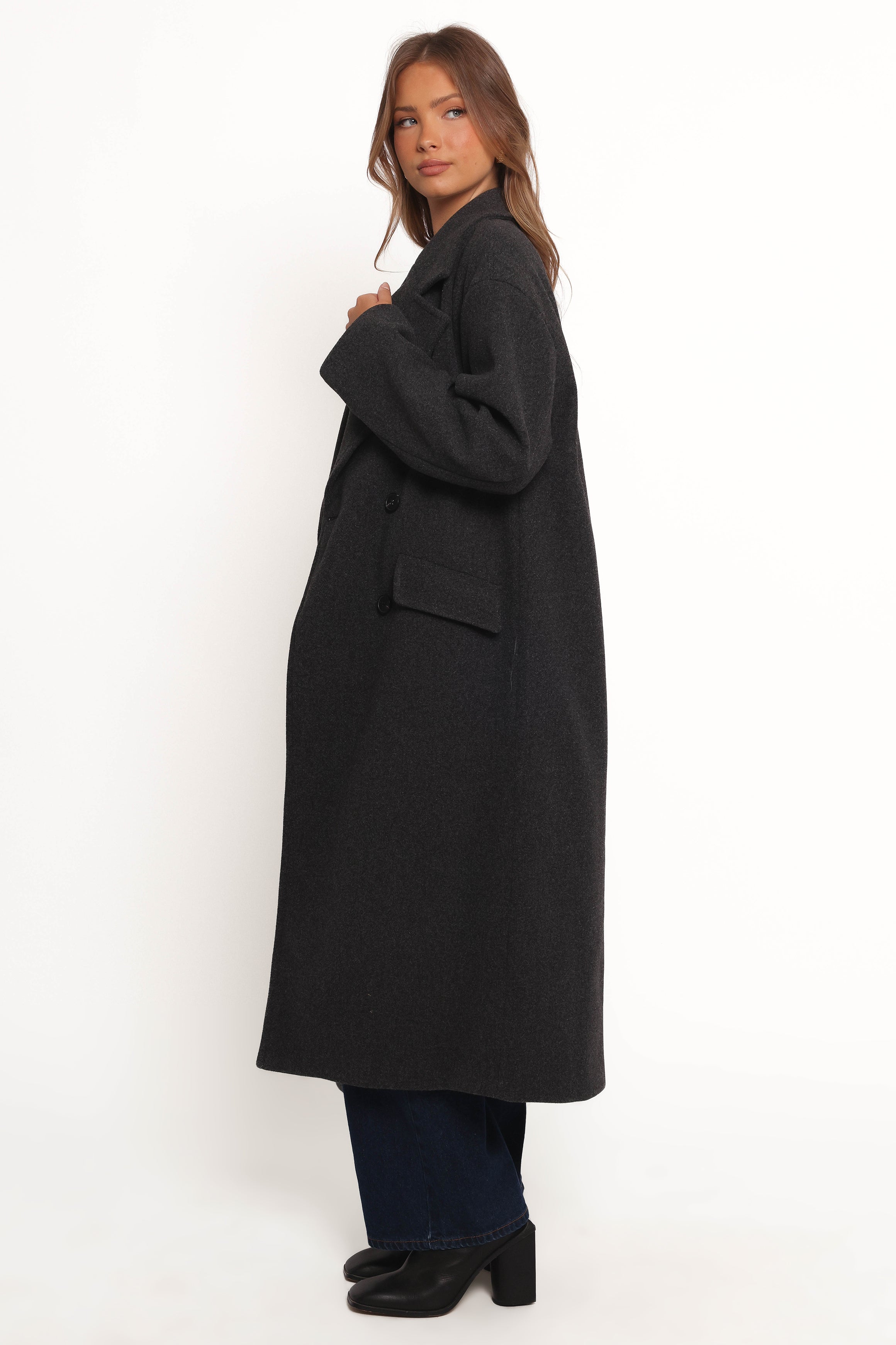 Petal and Pup USA OUTERWEAR Brylie Oversized Coat - Charcoal