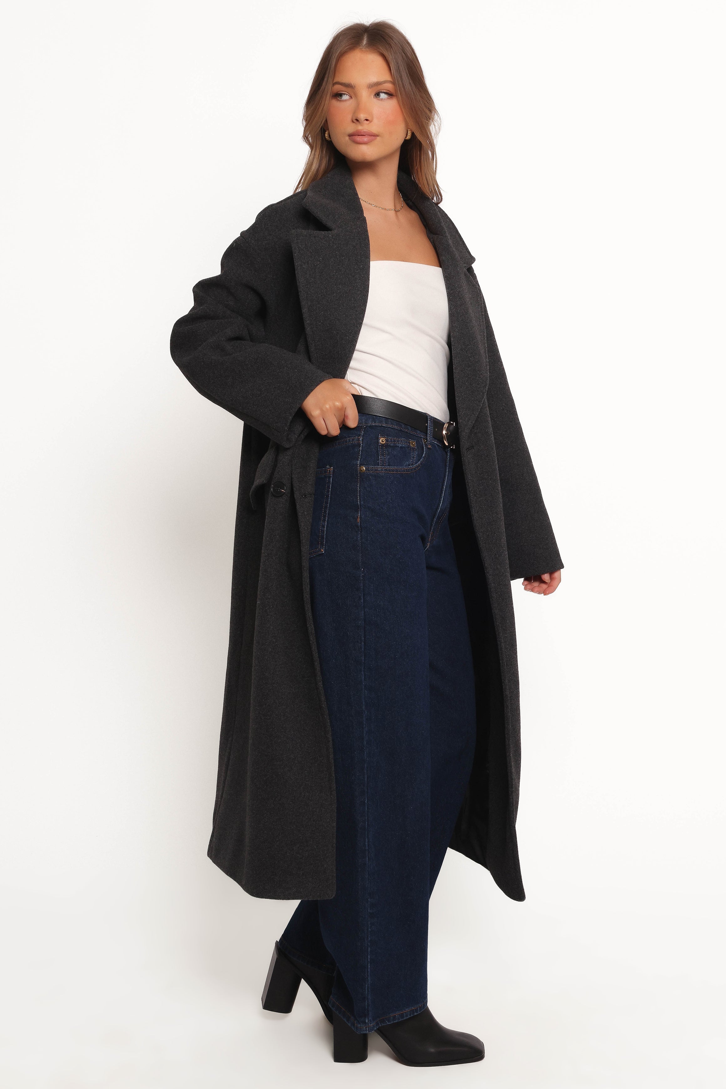 Petal and Pup USA OUTERWEAR Brylie Oversized Coat - Charcoal