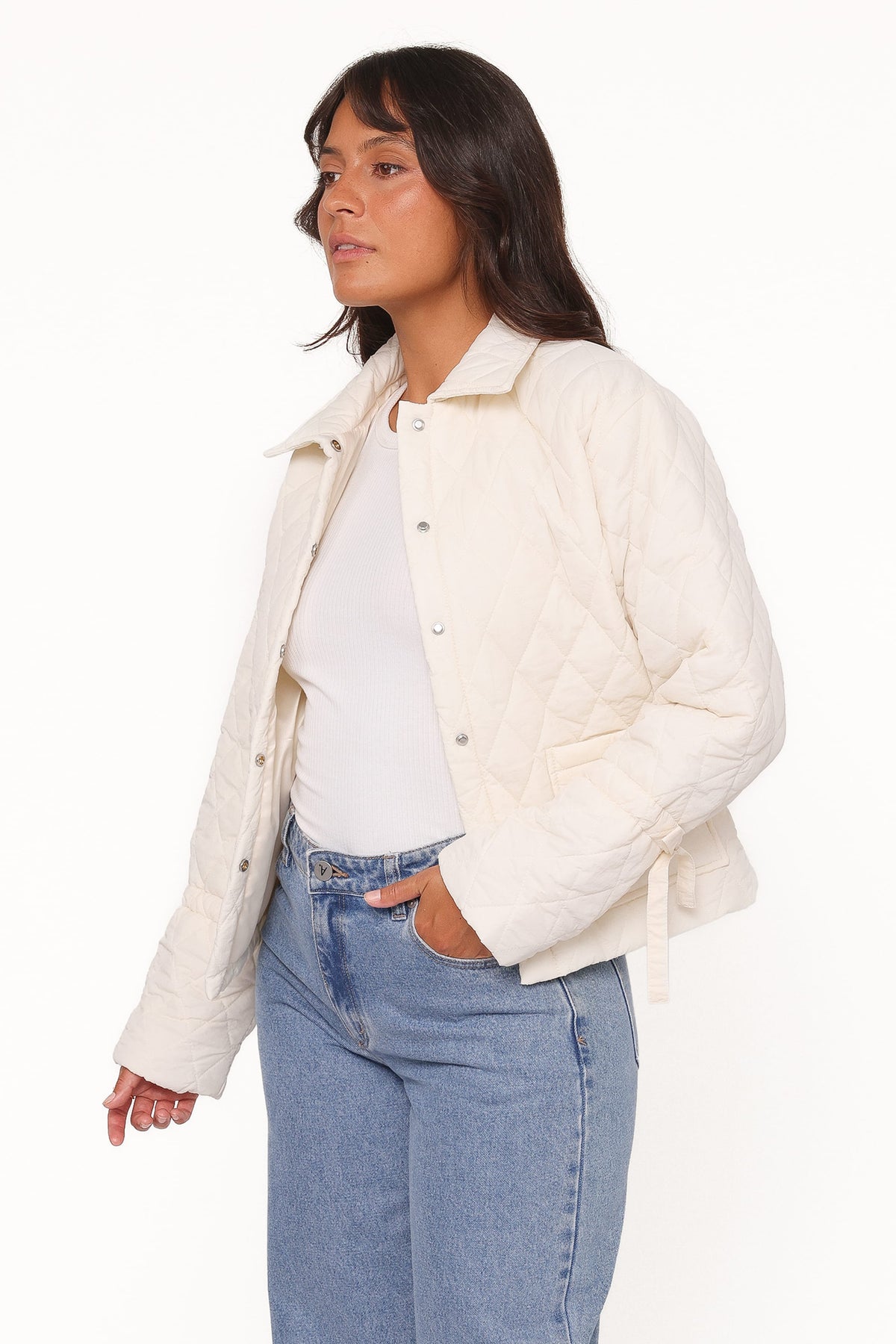 Petal and Pup USA OUTERWEAR Caitlin Quilted Jacket - Cream
