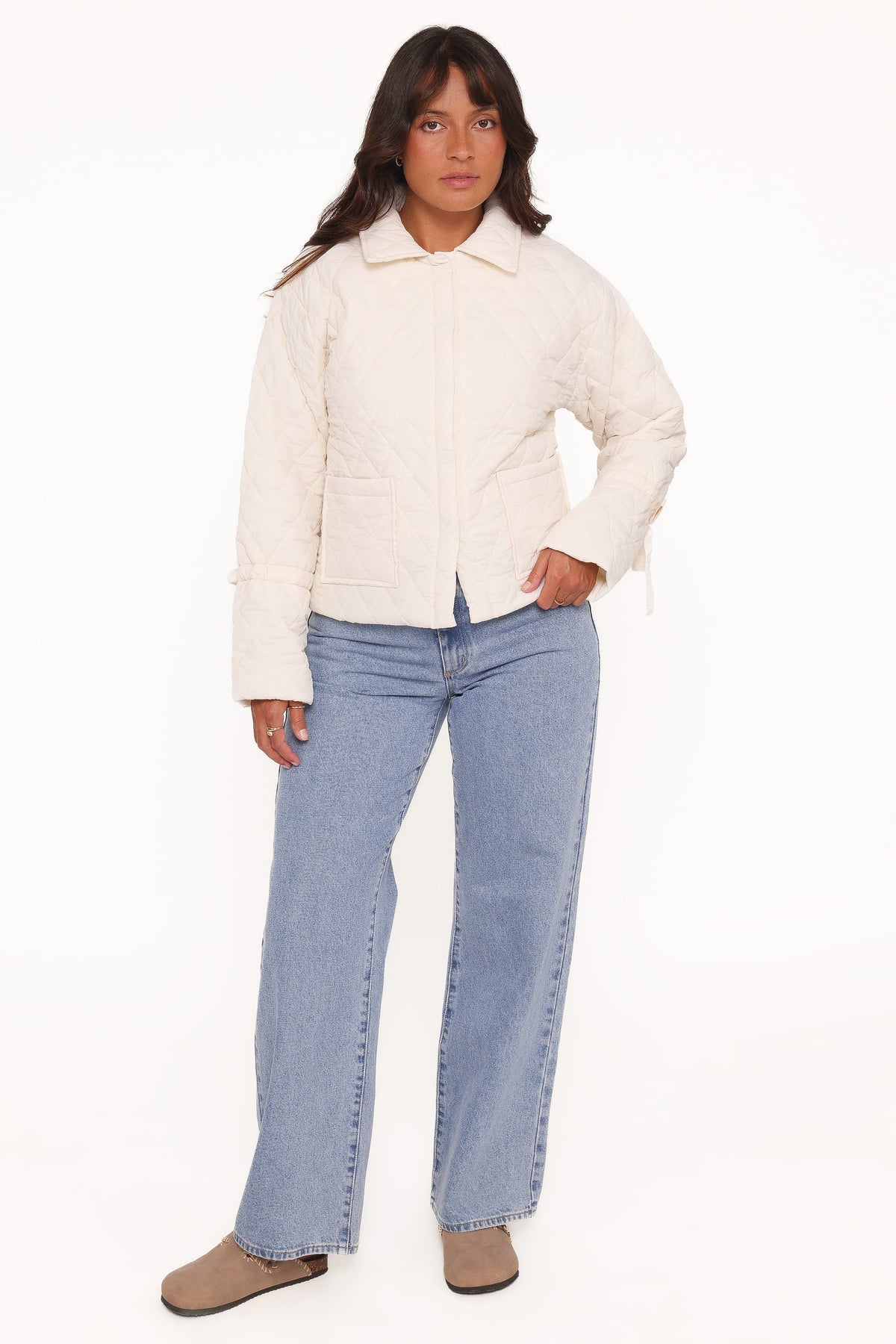 Petal and Pup USA OUTERWEAR Caitlin Quilted Jacket - Cream