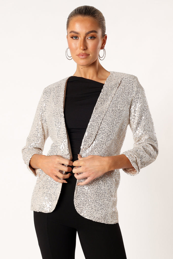 Silver on sale sparkle blazer