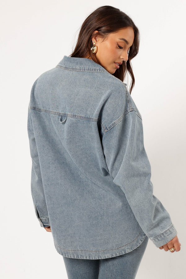 Petal and Pup USA OUTERWEAR Cassie Oversized Denim Shacket - Blue