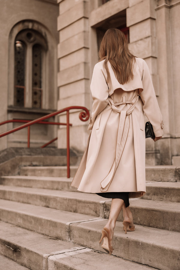 Petal and Pup USA OUTERWEAR Cayenne Contrast Binding Trench Coat - Camel
