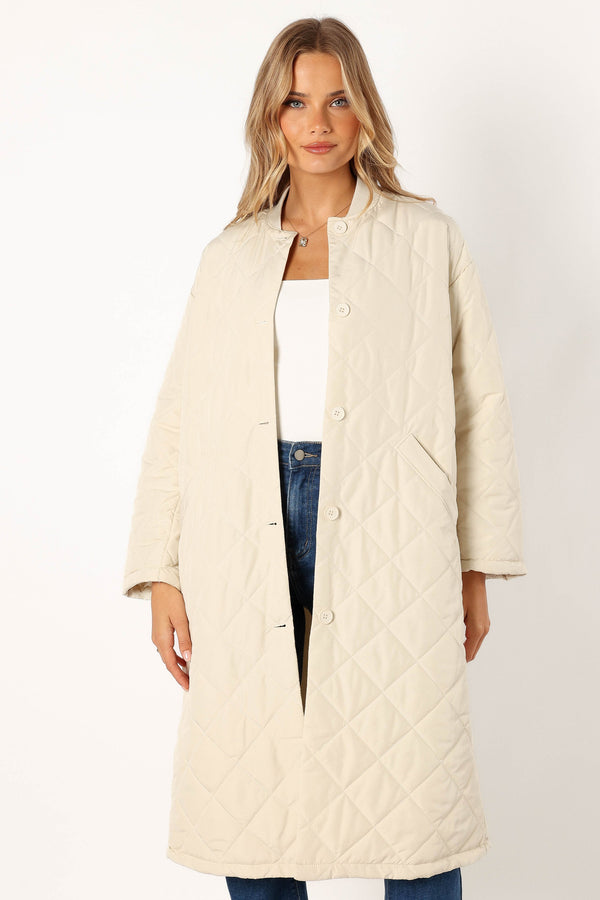 Petal and Pup USA OUTERWEAR Clea Quilted Jacket - Bone