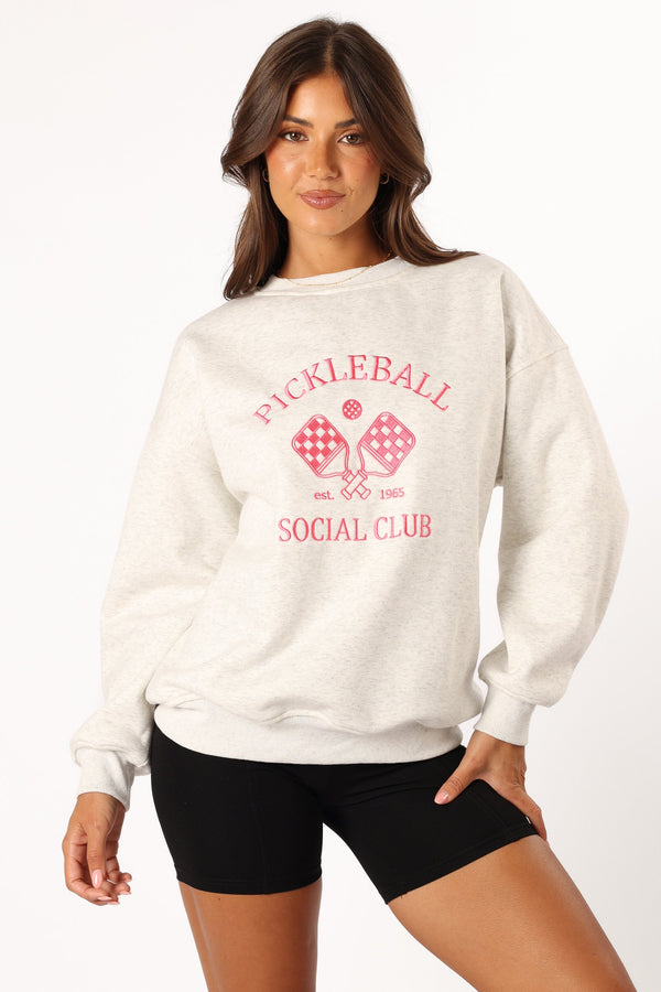 Petal and Pup USA OUTERWEAR Colette Pickleball Sweatshirt - Heather Grey