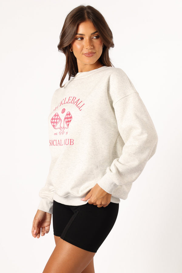 Petal and Pup USA OUTERWEAR Colette Pickleball Sweatshirt - Heather Grey